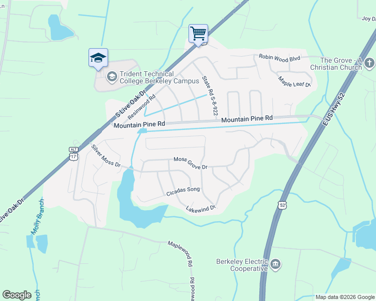 map of restaurants, bars, coffee shops, grocery stores, and more near 243 Emerald Isle Drive in Moncks Corner
