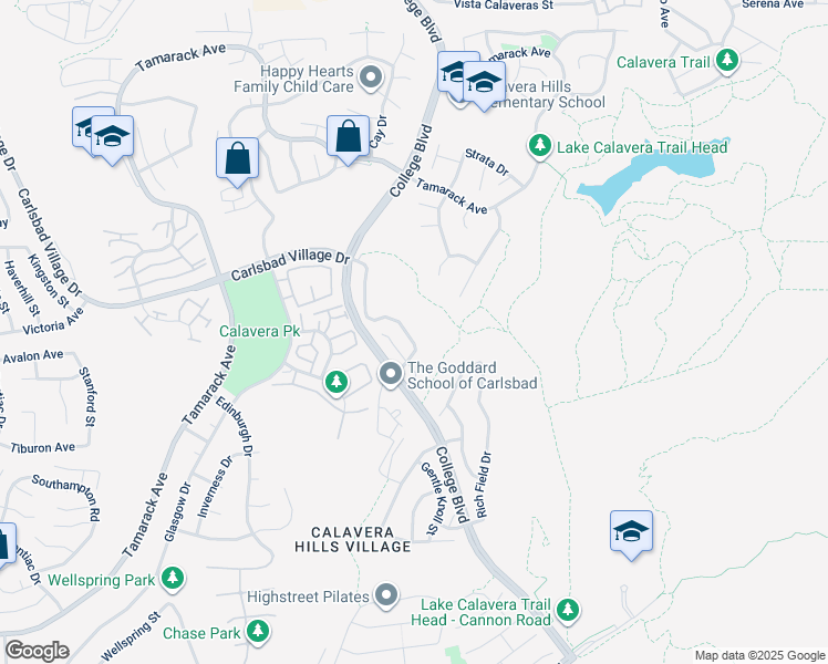 map of restaurants, bars, coffee shops, grocery stores, and more near 4104 Peninsula Drive in Carlsbad