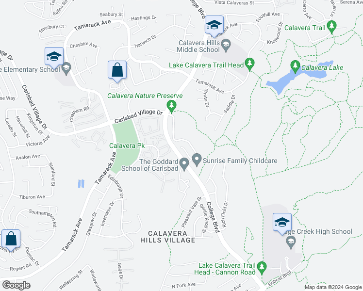 map of restaurants, bars, coffee shops, grocery stores, and more near 4066 Karst Road in Carlsbad