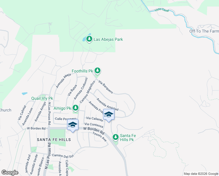 map of restaurants, bars, coffee shops, grocery stores, and more near 857 Via Barquero in San Marcos