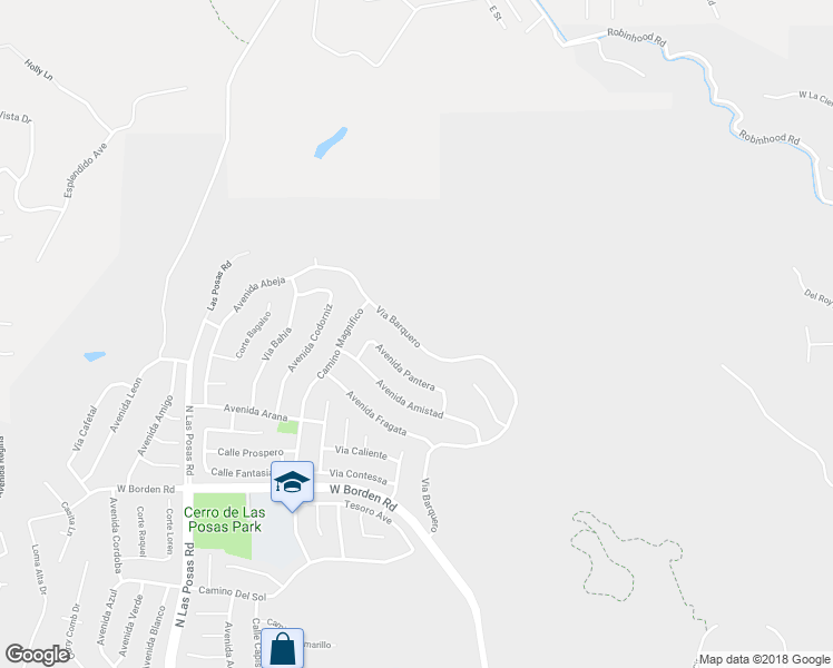 map of restaurants, bars, coffee shops, grocery stores, and more near 857 Via Barquero in San Marcos