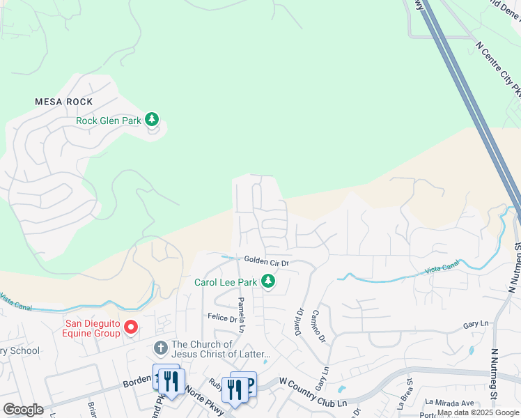 map of restaurants, bars, coffee shops, grocery stores, and more near Muirfield Glen & Hilton Head Glen in Escondido