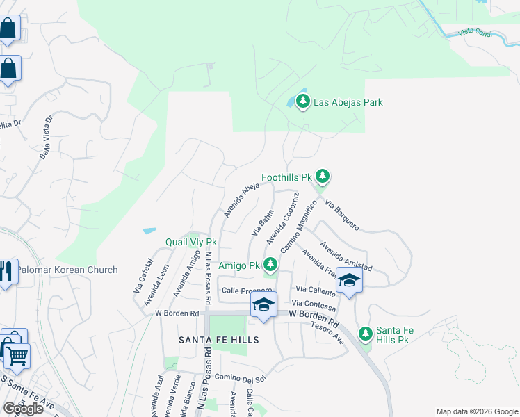 map of restaurants, bars, coffee shops, grocery stores, and more near 1379 Corte Bagalso in San Marcos