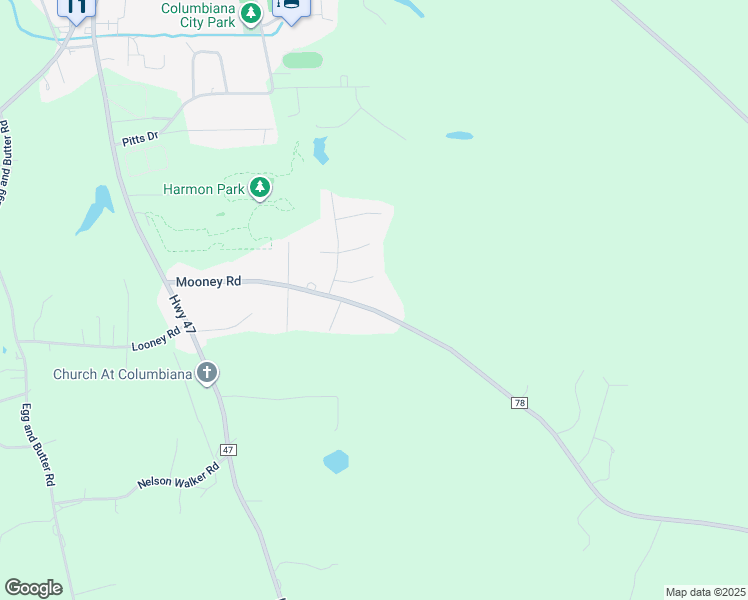 map of restaurants, bars, coffee shops, grocery stores, and more near 373 Mooney Road in Columbiana