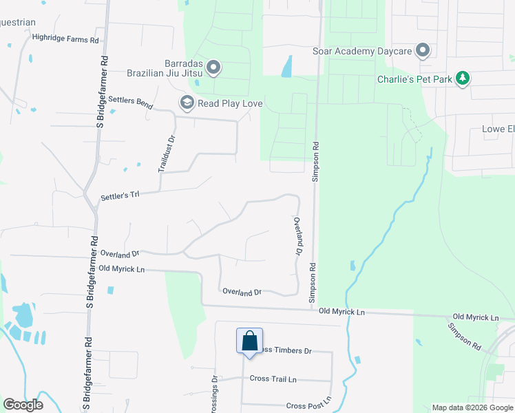map of restaurants, bars, coffee shops, grocery stores, and more near 705 Overland Drive in McKinney