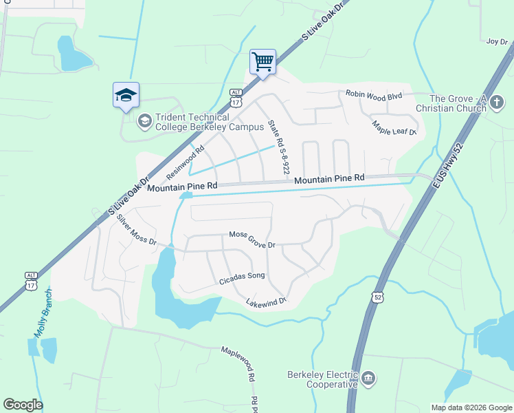 map of restaurants, bars, coffee shops, grocery stores, and more near 205 Emerald Isle Drive in Moncks Corner