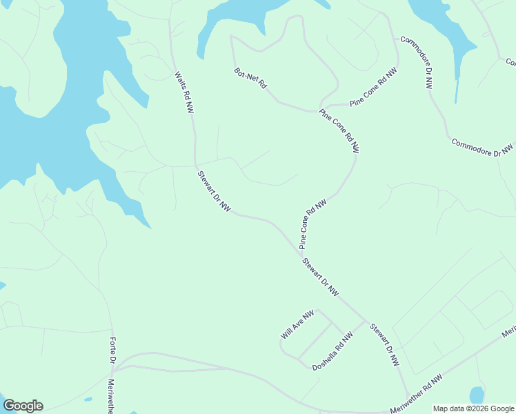 map of restaurants, bars, coffee shops, grocery stores, and more near 177 Stewart Drive Northwest in Milledgeville