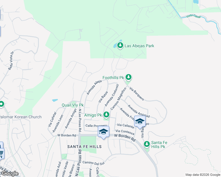 map of restaurants, bars, coffee shops, grocery stores, and more near 799 Via Bahia in San Marcos