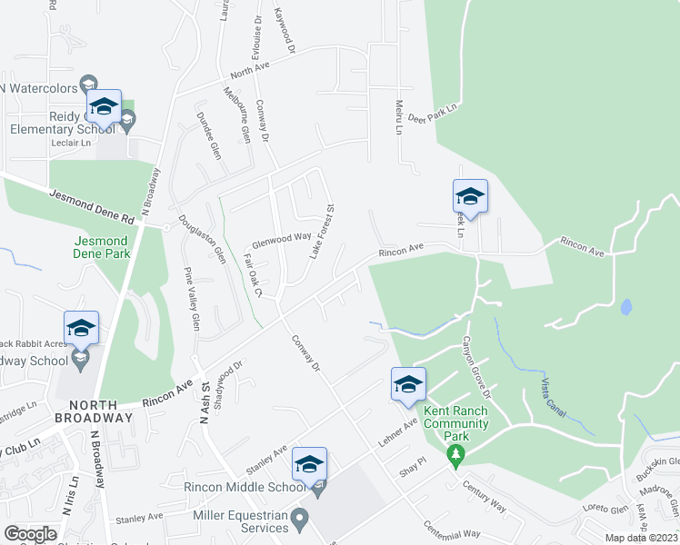 map of restaurants, bars, coffee shops, grocery stores, and more near 2312 Briarwood Place in Escondido