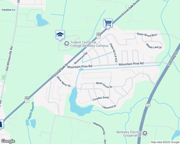 map of restaurants, bars, coffee shops, grocery stores, and more near 168 Emerald Isle Drive in Moncks Corner