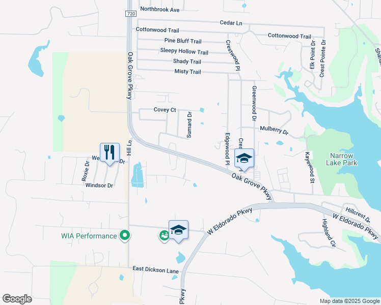 map of restaurants, bars, coffee shops, grocery stores, and more near 2009 West Fm 720 in Little Elm