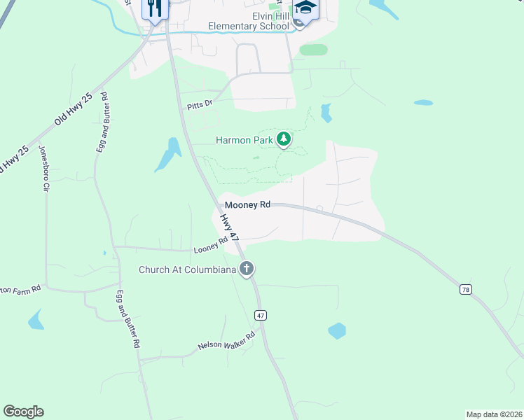 map of restaurants, bars, coffee shops, grocery stores, and more near 119 Mooney Road in Columbiana
