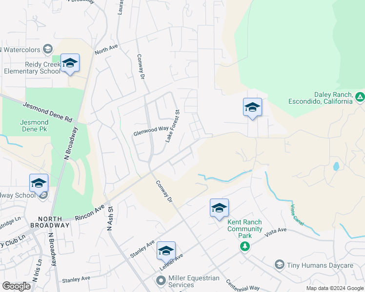 map of restaurants, bars, coffee shops, grocery stores, and more near 2320 Briarwood Place in Escondido