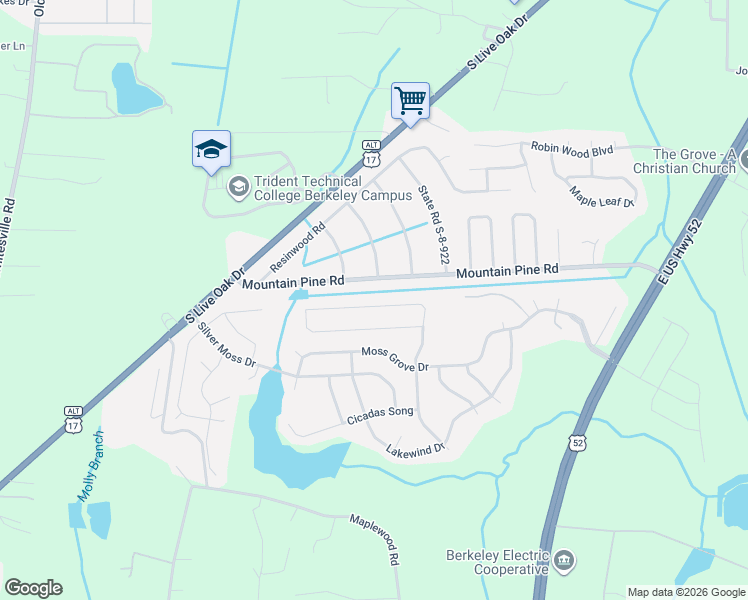 map of restaurants, bars, coffee shops, grocery stores, and more near 186 Emerald Isle Drive in Moncks Corner