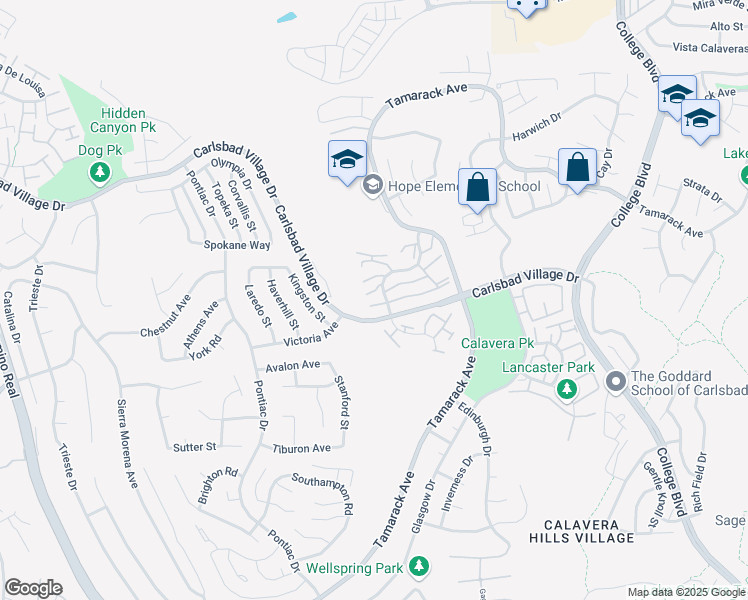map of restaurants, bars, coffee shops, grocery stores, and more near 2831 Andover Avenue in Carlsbad