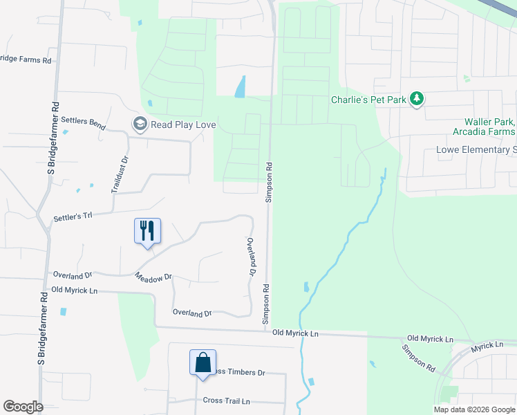 map of restaurants, bars, coffee shops, grocery stores, and more near 770 Overland Drive in McKinney