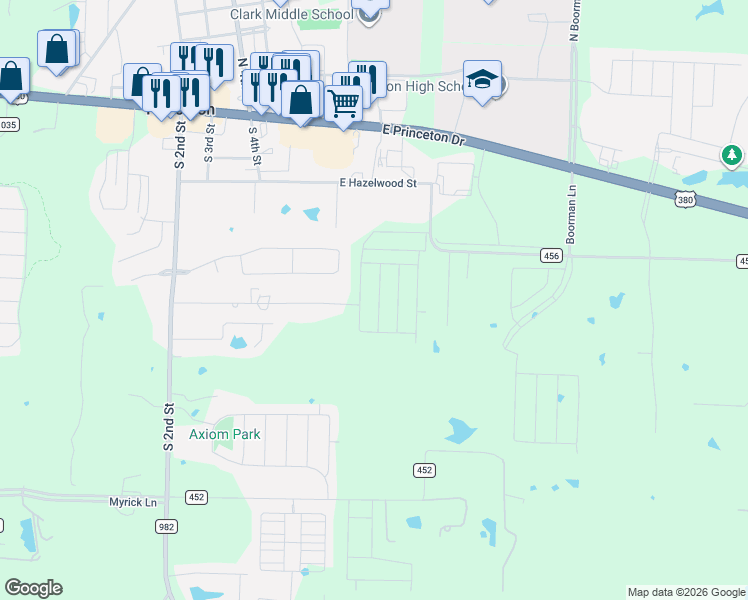 map of restaurants, bars, coffee shops, grocery stores, and more near 214 Wood Street in Princeton