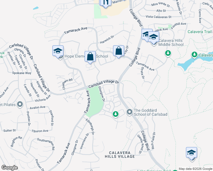 map of restaurants, bars, coffee shops, grocery stores, and more near 3669 Jetty Point in Carlsbad