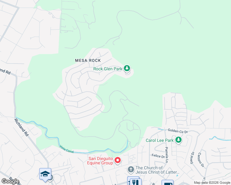 map of restaurants, bars, coffee shops, grocery stores, and more near 2214 View Crest Glen in Escondido