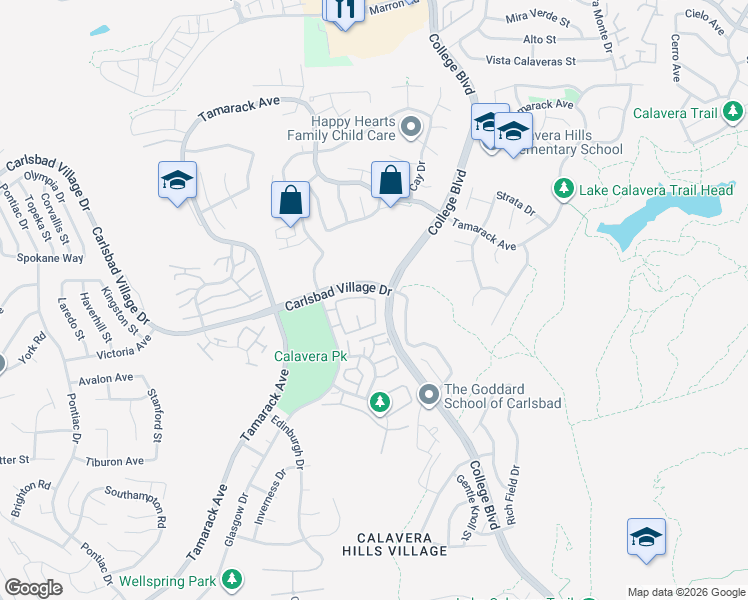 map of restaurants, bars, coffee shops, grocery stores, and more near 3669 Jetty Point in Carlsbad