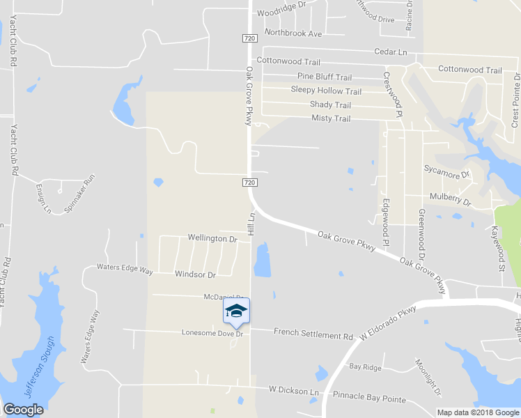 map of restaurants, bars, coffee shops, grocery stores, and more near 2059 Farm to Market Road 720 in Little Elm