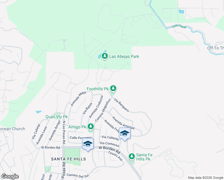 map of restaurants, bars, coffee shops, grocery stores, and more near 870 Avenida Abeja in San Marcos