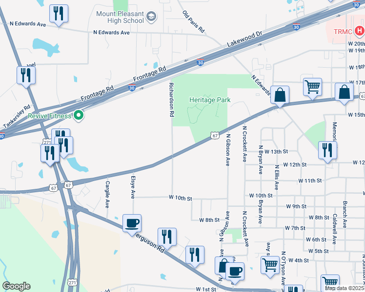 map of restaurants, bars, coffee shops, grocery stores, and more near 1434 West 16th Street in Mount Pleasant