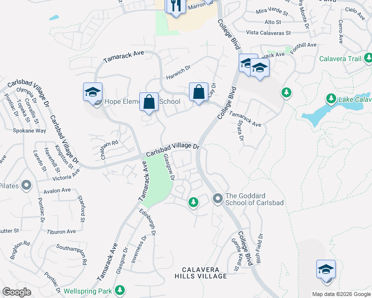 map of restaurants, bars, coffee shops, grocery stores, and more near 3669 Jetty Point in Carlsbad