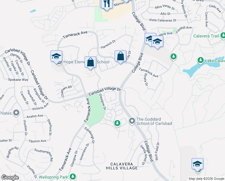 map of restaurants, bars, coffee shops, grocery stores, and more near 3669 Jetty Point in Carlsbad