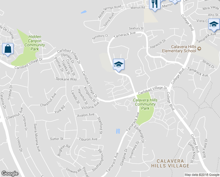 map of restaurants, bars, coffee shops, grocery stores, and more near 2624 Fairfield Avenue in Carlsbad