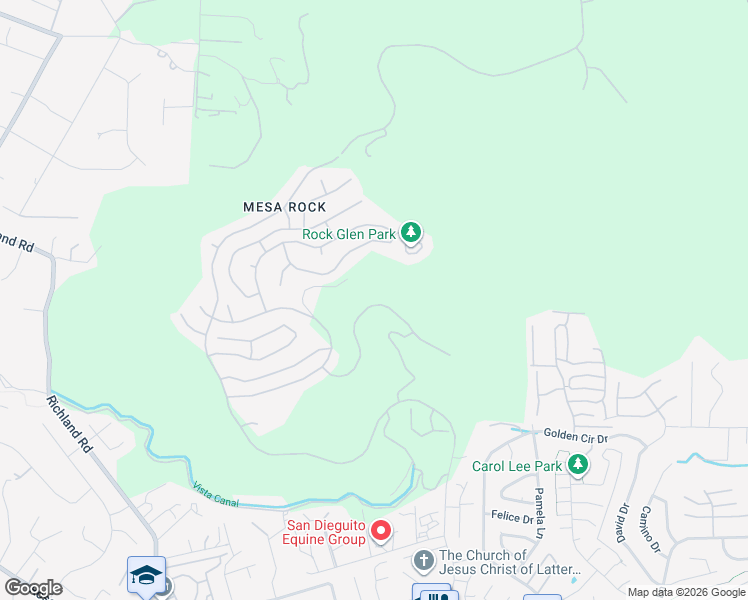 map of restaurants, bars, coffee shops, grocery stores, and more near 2214 View Crest Glen in Escondido