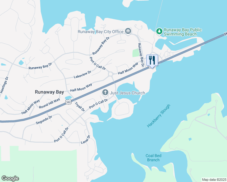 map of restaurants, bars, coffee shops, grocery stores, and more near 505 Port O Call Drive in Runaway Bay