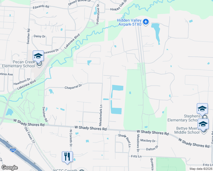 map of restaurants, bars, coffee shops, grocery stores, and more near 329 Lakeside Dr in Shady Shores