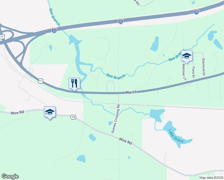 map of restaurants, bars, coffee shops, grocery stores, and more near 13858-13878 Highway 7 in Cottondale