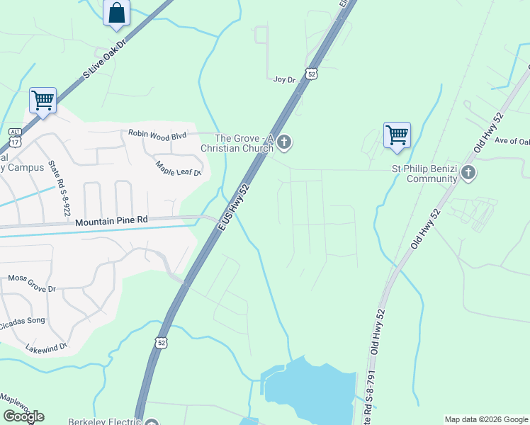 map of restaurants, bars, coffee shops, grocery stores, and more near 1222 Mountain Pine Road in Moncks Corner