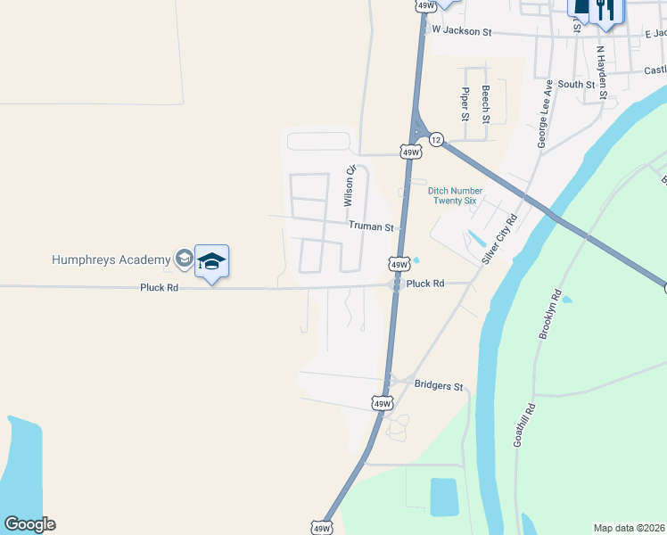 map of restaurants, bars, coffee shops, grocery stores, and more near 403 Coolidge Street in Belzoni