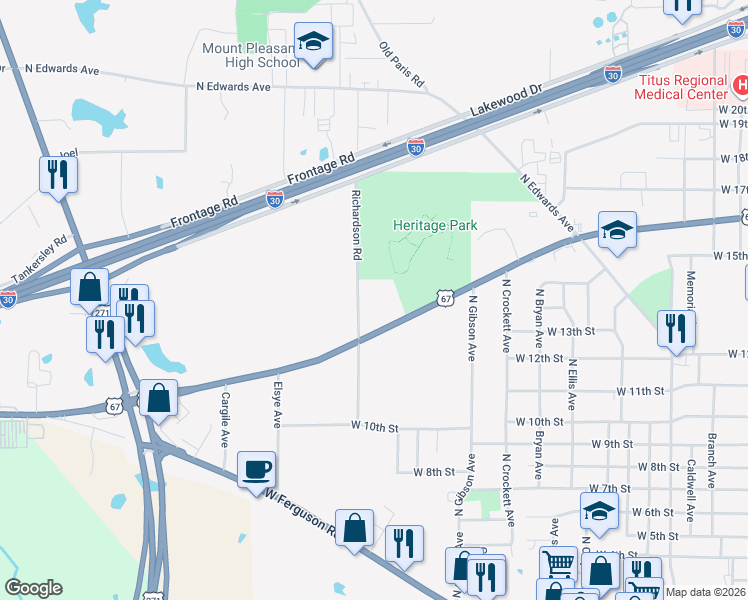 map of restaurants, bars, coffee shops, grocery stores, and more near 1434 West 16th Street in Mount Pleasant