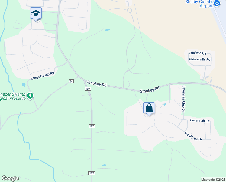 map of restaurants, bars, coffee shops, grocery stores, and more near 3468 Smokey Road in Alabaster