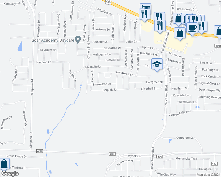 map of restaurants, bars, coffee shops, grocery stores, and more near 1-49 Collin Circle in Princeton