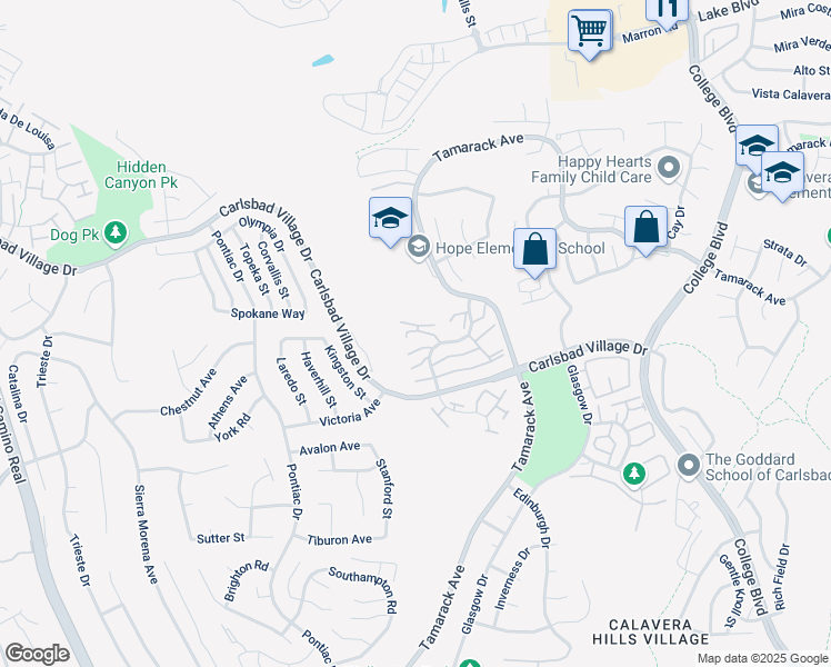 map of restaurants, bars, coffee shops, grocery stores, and more near 2624-2798 Fairfield Avenue in Carlsbad