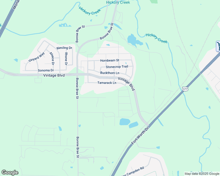 map of restaurants, bars, coffee shops, grocery stores, and more near 4045 South Bonnie Brae Street in Argyle