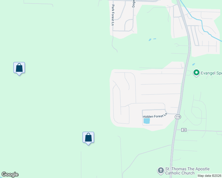 map of restaurants, bars, coffee shops, grocery stores, and more near 180 Dallas Lane in Montevallo