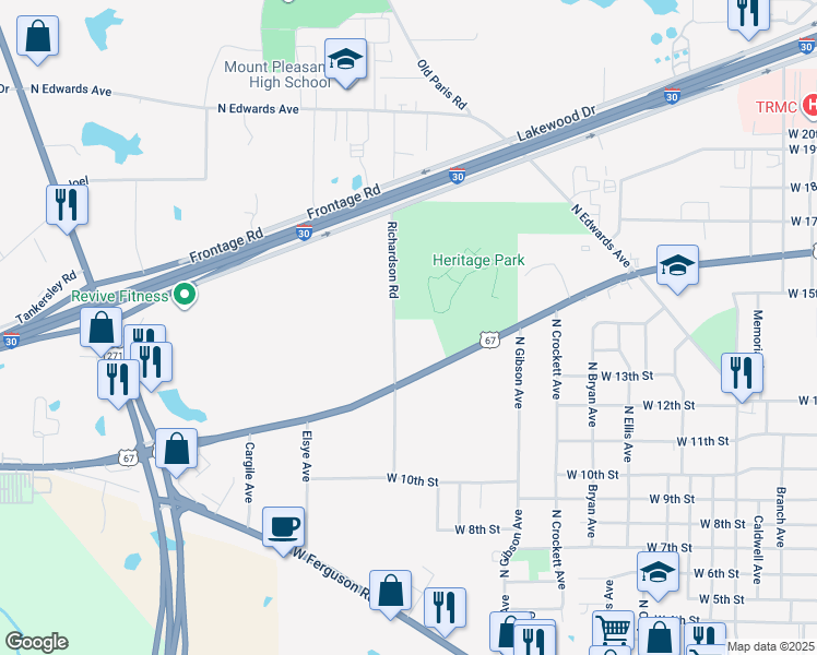 map of restaurants, bars, coffee shops, grocery stores, and more near 1434 West 16th Street in Mount Pleasant