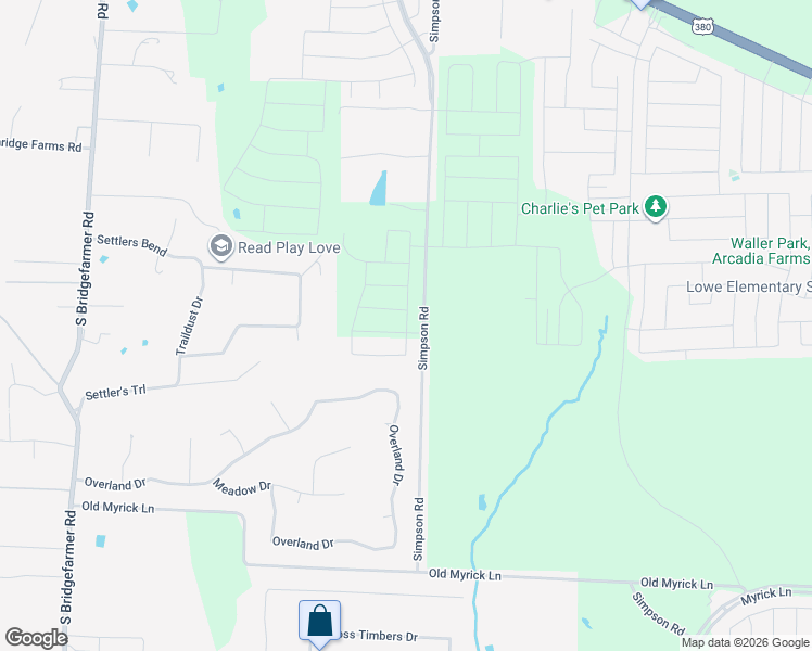 map of restaurants, bars, coffee shops, grocery stores, and more near 770 Overland Drive in McKinney