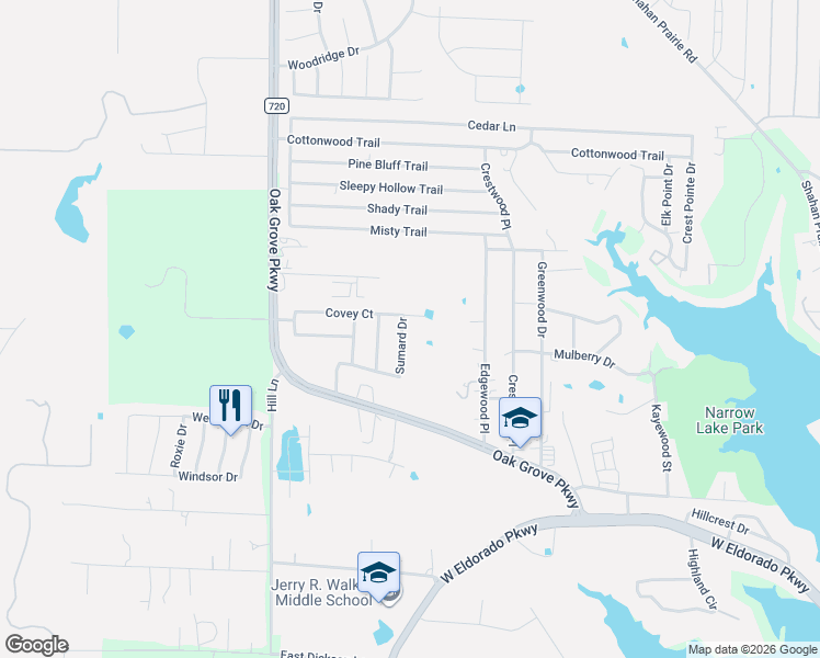 map of restaurants, bars, coffee shops, grocery stores, and more near 2385 West Fm 720 in Little Elm