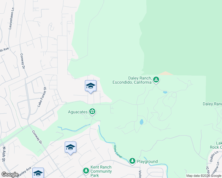 map of restaurants, bars, coffee shops, grocery stores, and more near 1738 Rincon Avenue in Escondido