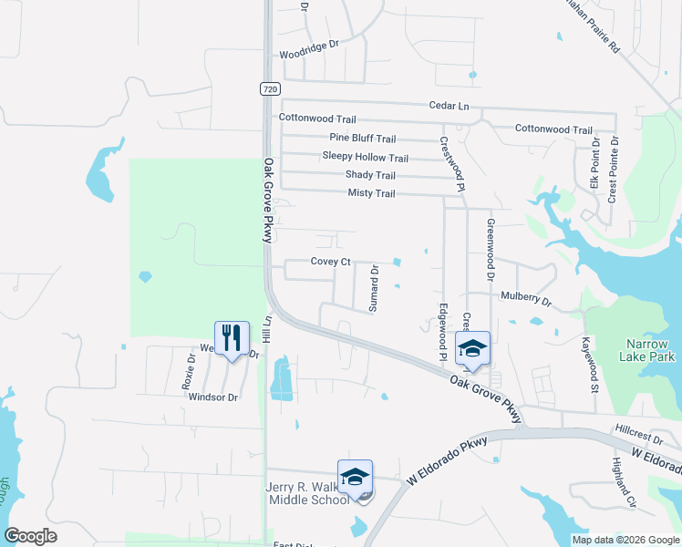 map of restaurants, bars, coffee shops, grocery stores, and more near 2385 West Fm 720 in Little Elm
