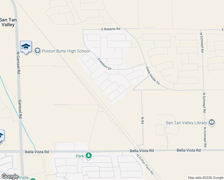 map of restaurants, bars, coffee shops, grocery stores, and more near 31252-32218 N Schnepf Rd in San Tan Valley