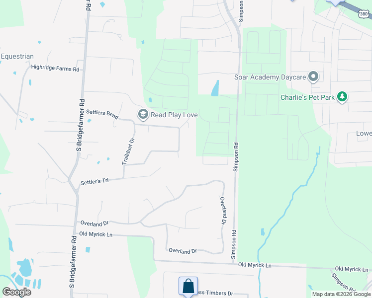 map of restaurants, bars, coffee shops, grocery stores, and more near 1435 Pioneer Lane in McKinney