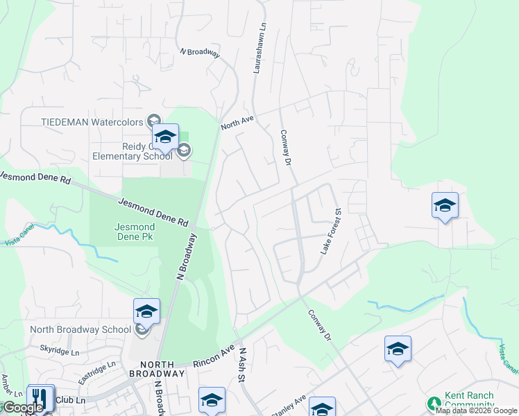 map of restaurants, bars, coffee shops, grocery stores, and more near 729 Cleveland Avenue in Escondido